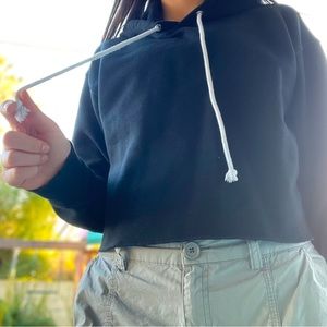 Cropped black hoodie
